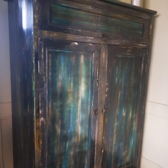 Meuble Bois Effet Industriel Multicolor